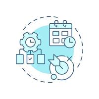 Time management soft blue concept icon. Workflow organization. Schedule, deadlines. Round shape line illustration. Abstract idea. Graphic design. Easy to use in infographic, presentation vector