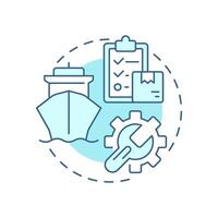 Shipping procurement soft blue concept icon. Ship management system solution. Strategic logistics industry. Round shape line illustration. Abstract idea. Graphic design. Easy to use in booklet vector