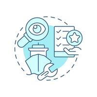 Hull integrity management soft blue concept icon. Vessel condition monitoring. Technical ship service. Round shape line illustration. Abstract idea. Graphic design. Easy to use in booklet vector