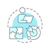 Customized solutions soft blue concept icon. Problem solving. Goal, milestone. Round shape line illustration. Abstract idea. Graphic design. Easy to use in infographic, presentation vector