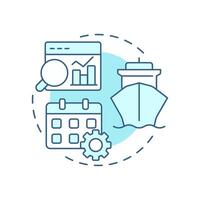 Planned maintenance system soft blue concept icon. Software driven system. Technical ship management. Round shape line illustration. Abstract idea. Graphic design. Easy to use in booklet vector