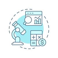 Data analysis soft blue concept icon. Statistical metrics. Research, analytics. Round shape line illustration. Abstract idea. Graphic design. Easy to use in infographic, presentation vector