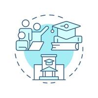 Academic incubators soft blue concept icon. Studying environment, knowledge. Learning, education. Round shape line illustration. Abstract idea. Graphic design. Easy to use in infographic, brochure vector