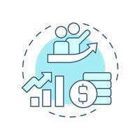 Venture capital incubators soft blue concept icon. Money investment. Business growth. Round shape line illustration. Abstract idea. Graphic design. Easy to use in infographic, brochure vector