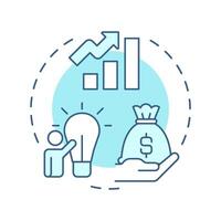 Seed funding soft blue concept icon. Investment strategy. Startup capital. Product development. Round shape line illustration. Abstract idea. Graphic design. Easy to use in infographic, brochure vector