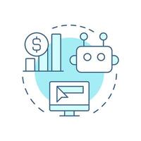Improved sales efficiency soft blue concept icon. Statistical metrics. Monitoring, analysis. Round shape line illustration. Abstract idea. Graphic design. Easy to use in infographic, article vector