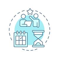 Seed accelerator soft blue concept icon. Workflow organization. Work efficiency. Time management. Round shape line illustration. Abstract idea. Graphic design. Easy to use in infographic, brochure vector
