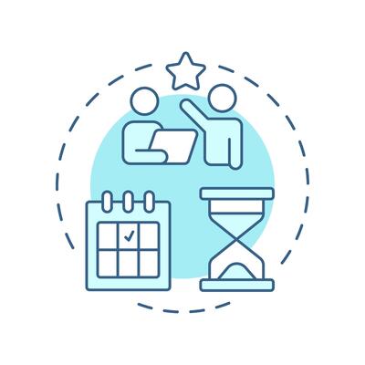 Seed accelerator soft blue concept icon. Workflow organization. Work efficiency. Time management. Round shape line illustration. Abstract idea. Graphic design. Easy to use in infographic, brochure
