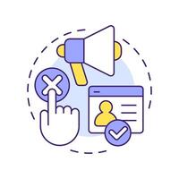 Opt out consent multi color concept icon. Decline personal data collection. Changing settings of website cookies. Round shape line illustration. Abstract idea. Graphic design. Easy to use in article vector