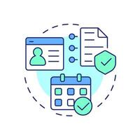 Recording consent multi color concept icon. Securely storing user data. Allowance lifecycle management. Round shape line illustration. Abstract idea. Graphic design. Easy to use in article vector