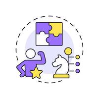 Identifying skills gaps multi color concept icon. Defining employee incompetence. Workforce forecasting. Round shape line illustration. Abstract idea. Graphic design. Easy to use blog post vector