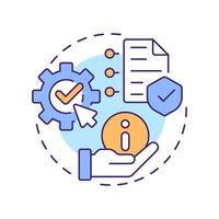 Informed consent multi color concept icon. Understand implications of decision. GDPR permission principle. Round shape line illustration. Abstract idea. Graphic design. Easy to use in article vector