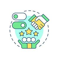 Building user trust multi color concept icon. Essential for long term loyalty. Benefit of consent management. Round shape line illustration. Abstract idea. Graphic design. Easy to use in article vector