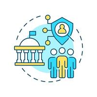 Public tasks multi color concept icon. Official institutions checking personal data. Legal base from GDPR. Round shape line illustration. Abstract idea. Graphic design. Easy to use in article vector