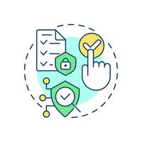 Ethical data practices multi color concept icon. Asking for permission. Benefit of consent management. Round shape line illustration. Abstract idea. Graphic design. Easy to use in article vector