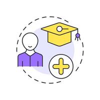 Filling workforce gaps multi color concept icon. Targeted recruitment for company development. Hiring forecasting. Round shape line illustration. Abstract idea. Graphic design. Easy to use blog post vector