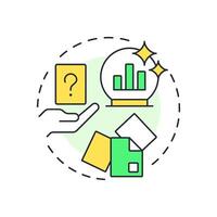 Delphi method multi color concept icon. Predicting long term workforce trends. Workforce forecasting technique. Round shape line illustration. Abstract idea. Graphic design. Easy to use blog post vector