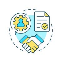 Contract multi color concept icon. Personal data processing necessity for agreement. Legal base from GDPR. Round shape line illustration. Abstract idea. Graphic design. Easy to use in article vector