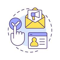 Opt in consent multi color concept icon. Active steps to agree for user data collection permission. Information. Round shape line illustration. Abstract idea. Graphic design. Easy to use in article vector