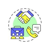 Offer acceptance rate multi color concept icon. Optimizing recruitment resources. Hiring metric analytics. Round shape line illustration. Abstract idea. Graphic design. Easy to use blog post vector