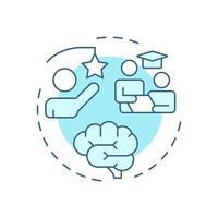 Support student success soft blue concept icon. Goal setting. Academic performance, mentorship. Round shape line illustration. Abstract idea. Graphic design. Easy to use in article, infographic vector