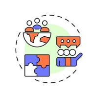 Diversity and inclusion metrics multi color concept icon. Track representation and equity. Workforce insight. Round shape line illustration. Abstract idea. Graphic design. Easy to use blog post vector