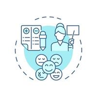Student behavior tracking soft blue concept icon. Learning plans, tutoring. Social engagement. Round shape line illustration. Abstract idea. Graphic design. Easy to use in article, infographic vector