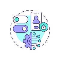 Mobile app permissions multi color concept icon. Request user consent before accessing sensitive features. Round shape line illustration. Abstract idea. Graphic design. Easy to use in article vector