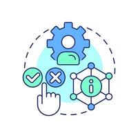 Obtaining user consent multi color concept icon. Free choice to transfer data. Allowance lifecycle management. Round shape line illustration. Abstract idea. Graphic design. Easy to use in article vector