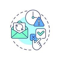 Consent expiry and renewal multi color concept icon. No longer valid permission. Allowance lifecycle management. Round shape line illustration. Abstract idea. Graphic design. Easy to use in article vector