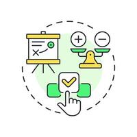 Scenario planning multi color concept icon. Developing possible future events. Workforce forecasting method. Round shape line illustration. Abstract idea. Graphic design. Easy to use blog post vector