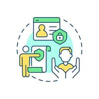 User rights protection multi color concept icon. Controlling data collection. Benefit of consent management. Round shape line illustration. Abstract idea. Graphic design. Easy to use in article vector