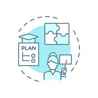 Curriculum management soft blue concept icon. Studying plan, schedule. Learning process. Round shape line illustration. Abstract idea. Graphic design. Easy to use in article, infographic vector