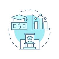 Student financial services soft blue concept icon. Statistical metrics, accountability. Budget management. Round shape line illustration. Abstract idea. Graphic design. Easy to use in article vector