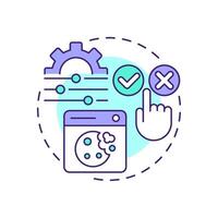 Cookie consent banners multi color concept icon. Informing user about data collection during web page using. Round shape line illustration. Abstract idea. Graphic design. Easy to use in article vector
