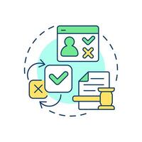 Compliance with regulations multi color concept icon. Global data privacy laws. Benefit of consent management. Round shape line illustration. Abstract idea. Graphic design. Easy to use in article vector