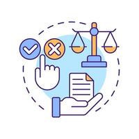 Freely given multi color concept icon. Genuine choice of website user. Data processing. GDPR consent principle. Round shape line illustration. Abstract idea. Graphic design. Easy to use in article vector