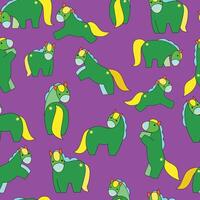 Big horse pattern purple background. Seamless pattern background. vector