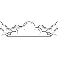 Simple Line Art Clouds on White, Illustration vector