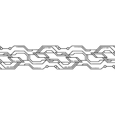 Circuit Board Pattern, Tech Abstract on White