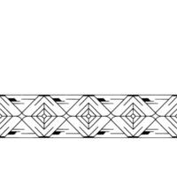 Geometric Border Minimalist Black and White Pattern on White vector