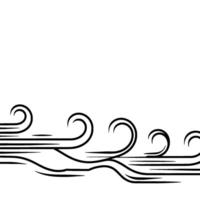 Black and White Swirls Abstract Wave Illustration on White Background vector