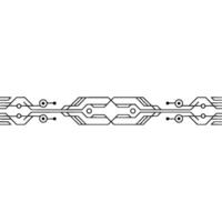 Minimalist Circuit Board Tech Pattern on White Background vector