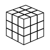 Rubik's Cube Illustration. The image captures the classic six-sided cube puzzle vector
