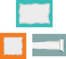 A new Torn paper rips with flap edges, paper rolled shreds vector