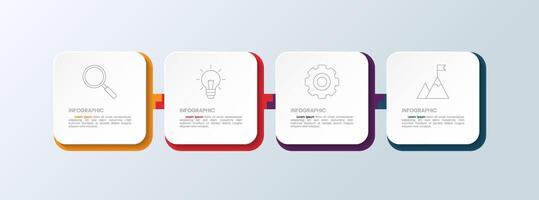 Infographic Process Steps Planning, Idea, and Achievement vector