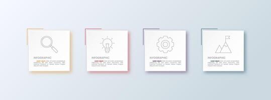 Four Step Process Infographic with Icons vector