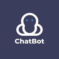 Chatbot logo design concept with robot head ,smart virtual assistant bot head logo illustration vector