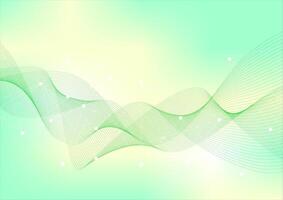 abstract green background with wavy lines vector