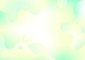 000abstract fluid shape green yellow gradient background with line and geometric vector